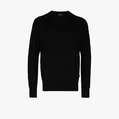 Shop Z Zegna Textured Knit Wool Sweater In Black