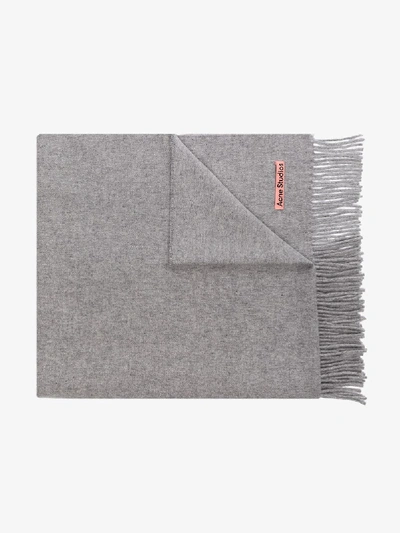 Shop Acne Studios Grey Canada Wool Scarf