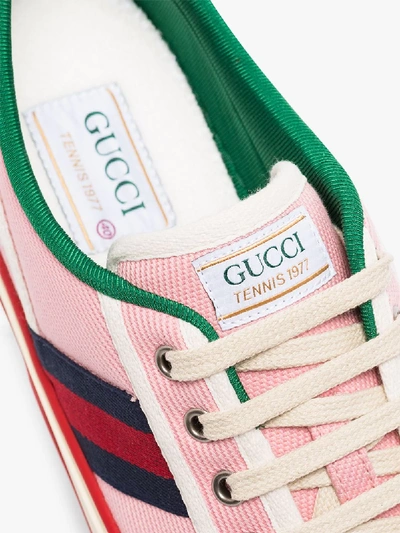 Shop Gucci Pink Tennis 1977 Canvas Sneakers