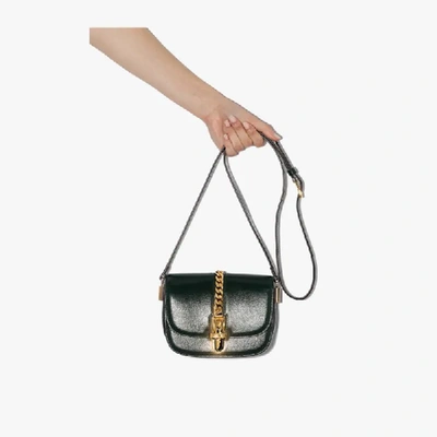 Shop Gucci Sylvie Leather Crossbody Bag In Green