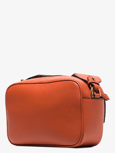 Shop Fendi Orange Baguette Leather Shoulder Bag