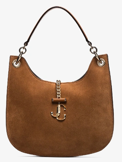 Shop Jimmy Choo Mittelgrosse 'varenne' Schultertasche In Brown