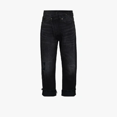 Shop R13 Jeans Mit Asymmetrischem Bund In Black