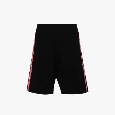 Shop Dsquared2 Logo Tape Wool Track Shorts In Black