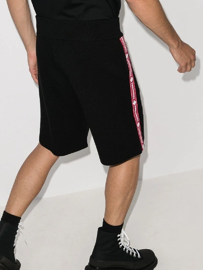 Shop Dsquared2 Logo Tape Wool Track Shorts In Black