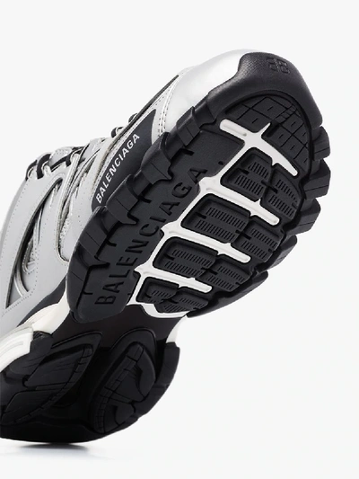 Shop Balenciaga Silver Track Sneakers In Grey
