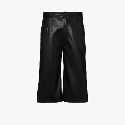 Shop Nanushka Nampeyo Faux Leather Shorts In Black