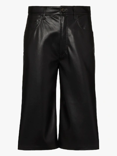Shop Nanushka Nampeyo Faux Leather Shorts In Black
