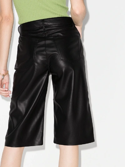 Shop Nanushka Nampeyo Faux Leather Shorts In Black