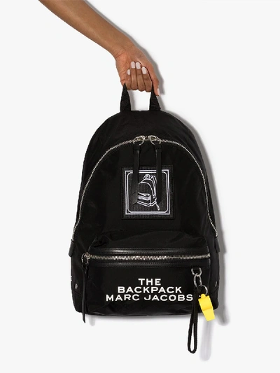 Shop Marc Jacobs Black Large Logo Backpack