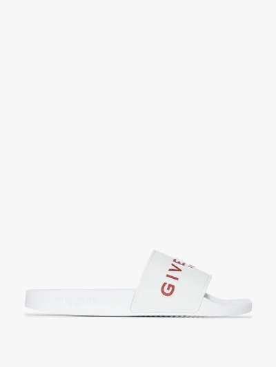 Shop Givenchy Paris Logo Slides In White