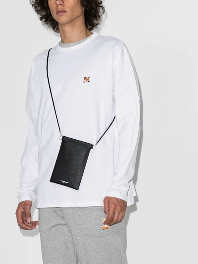 Shop Maison Kitsuné Fox Head Patch Long Sleeve T-shirt In White