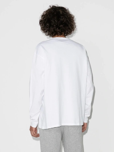 Shop Maison Kitsuné Fox Head Patch Long Sleeve T-shirt In White