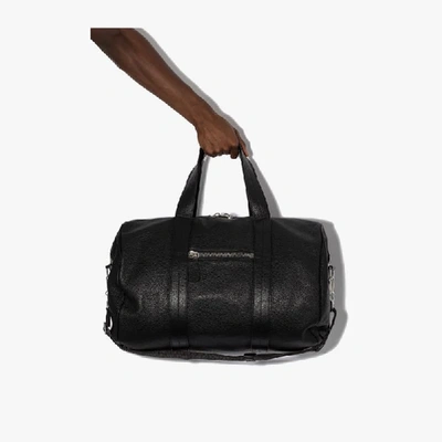 Shop Maison Margiela Black Leather Duffle Bag