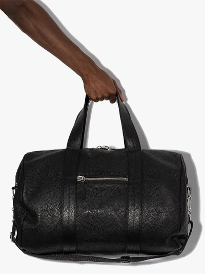 Shop Maison Margiela Black Leather Duffle Bag