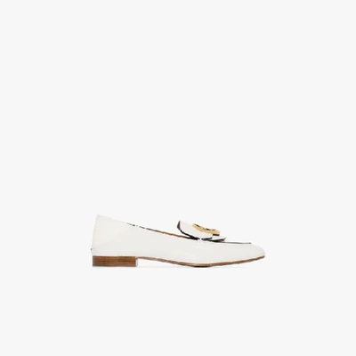 Shop Chloé White C Leather Loafers