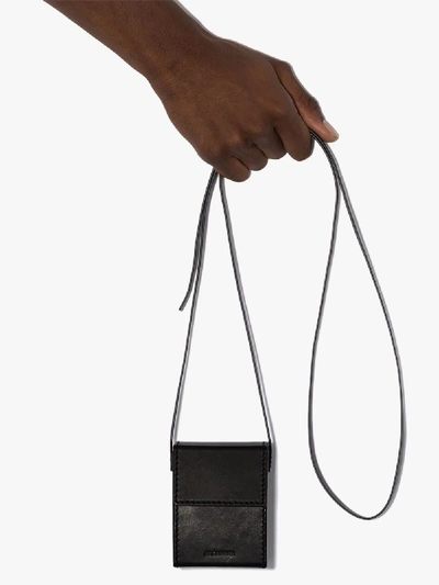 Shop Jil Sander Black Leather Cross Body Bag