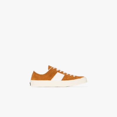 Shop Tom Ford Brown Cambridge Suede Sneakers