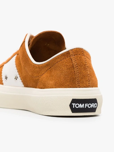 Shop Tom Ford Brown Cambridge Suede Sneakers
