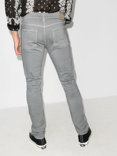 Shop Paige Lennox Maverick Destructed Jeans In Grey