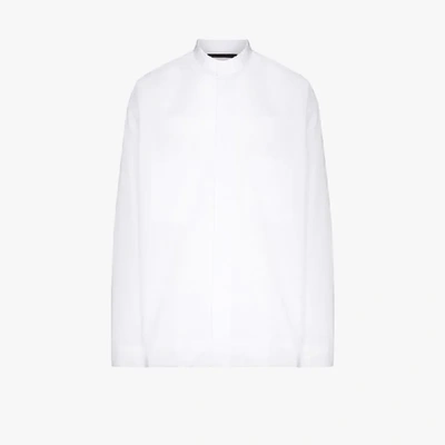 Shop Haider Ackermann Mandarin Collar Poplin Dress Shirt In White