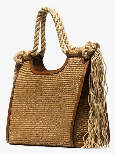 Shop Marni Brown North-south Raffia Tote Bag