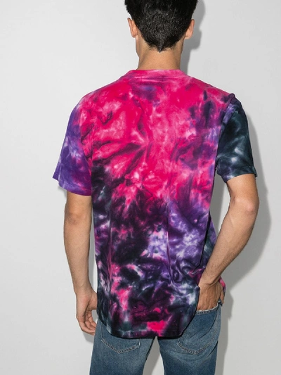 Shop Duoltd Tie-dye Globe Print Cotton T-shirt In Pink