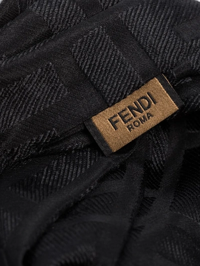 Shop Fendi Ff Logo Twist Hairband In Black