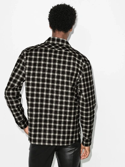 Shop Saint Laurent Checked Wool Shirt In Black