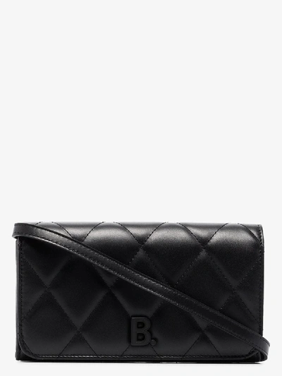 Shop Balenciaga Black Touch Quilted Leather Phone Bag