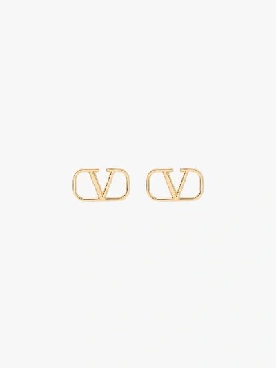 Shop Valentino Gold Tone Vlogo Signature Earrings