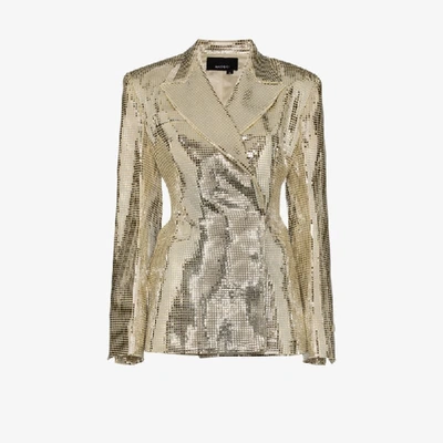 Shop Anouki Double-breasted Sequin Blazer In Neutrals