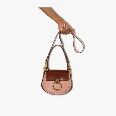 Shop Chloé Pink Tess Small Leather Shoulder Bag