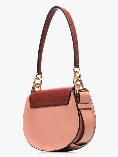 Shop Chloé Pink Tess Small Leather Shoulder Bag