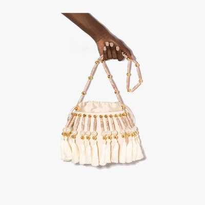 Shop Vanina Cream Palais Royal Shoulder Bag In White