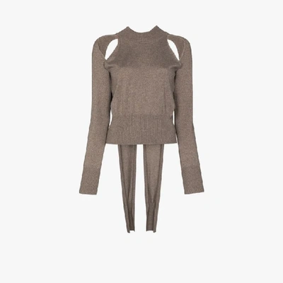 Shop Rejina Pyo Morgan Cutout Wool Sweater In Brown