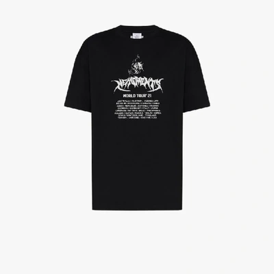 Shop Vetements World Tour Printed Cotton T-shirt In Black