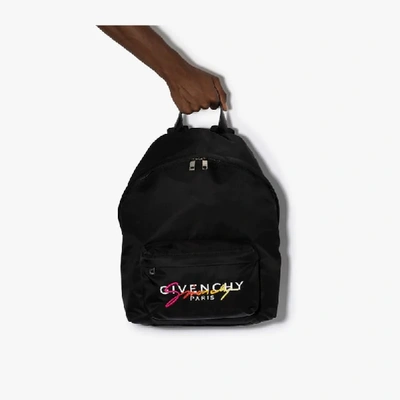 Shop Givenchy Black Urban Sunset Signature Logo Print Backpack