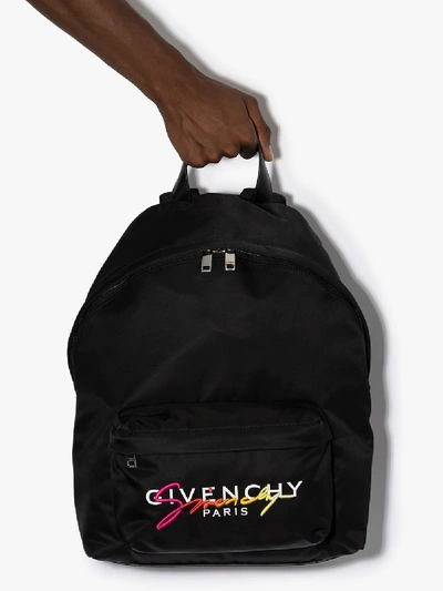 Shop Givenchy Black Urban Sunset Signature Logo Print Backpack