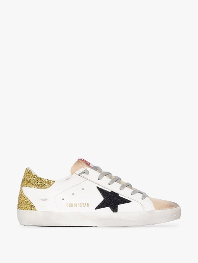 Shop Golden Goose Super-star Leather Sneakers In White