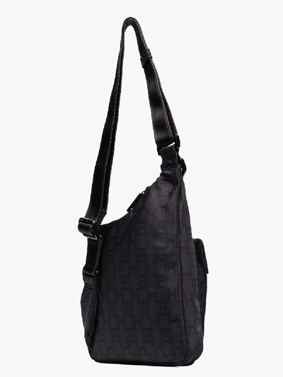 Shop Hugo Grey Pixel Monogram Print Cross Body Bag In Black