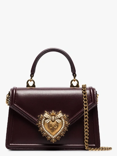 Shop Dolce & Gabbana Devotion Small Crossbody Leather Bag In Red