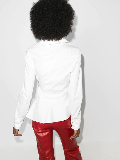 Shop Marques' Almeida Safety Pin Asymmetric Organic Cotton Shirt In White