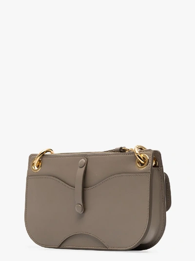 Shop Chloé Grey Tess Leather Cross Body Bag In Neutrals