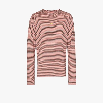 Shop 424 Striped Long Sleeve T-shirt In Multicolour