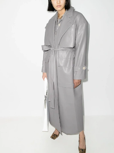 Shop Anouki Oversized Trench Coat In Grey