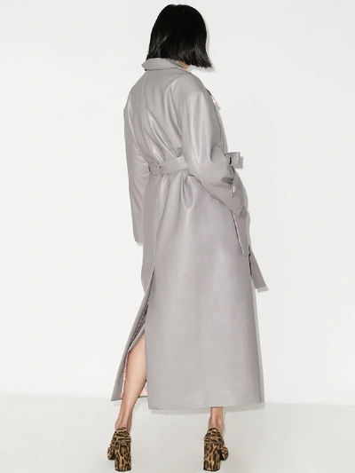 Shop Anouki Oversized Trench Coat In Grey
