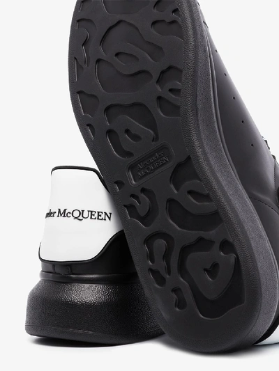 Alexander Mcqueen Exaggerated-sole Rubber-trimmed Leather Sneakers In Black