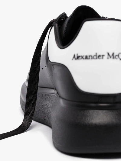 Alexander Mcqueen Exaggerated-sole Rubber-trimmed Leather Sneakers In Black