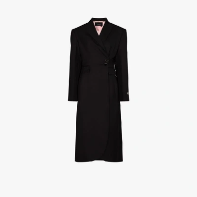 Shop Anouki Black Asymmetric Wool Coat
